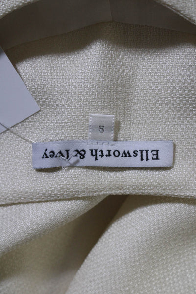 Ellsworth & Ivey Women's Round Neck Long Sleeves Button Up Cape Beige Size S
