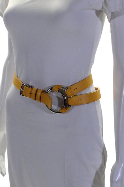 Ralph Lauren Women's Buckle Closure O-Ring Leather Belt Yellow Size 40