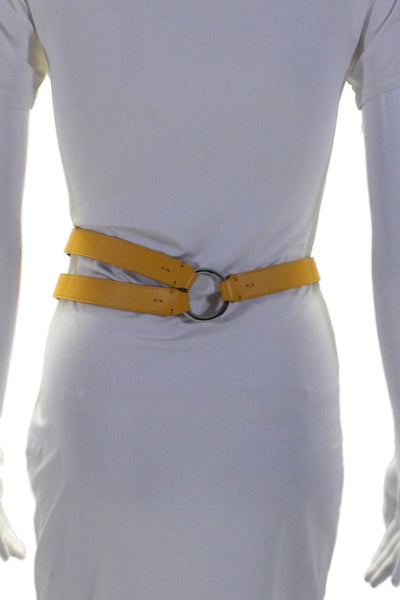 Ralph Lauren Women's Buckle Closure O-Ring Leather Belt Yellow Size 40