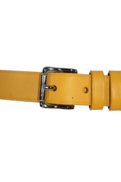 Ralph Lauren Women's Buckle Closure O-Ring Leather Belt Yellow Size 40