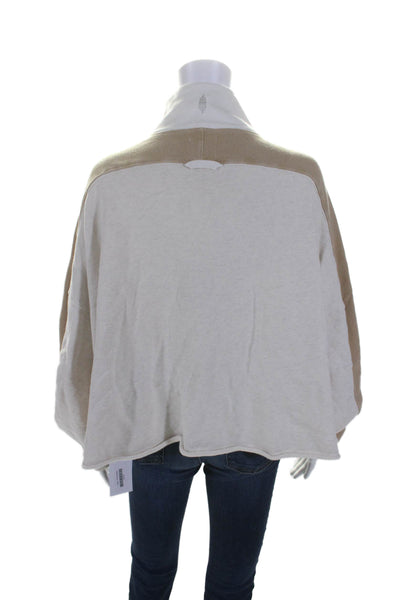 FP Movement Womens Half Zipper Sweatshirt White Beige Cotton Size Small