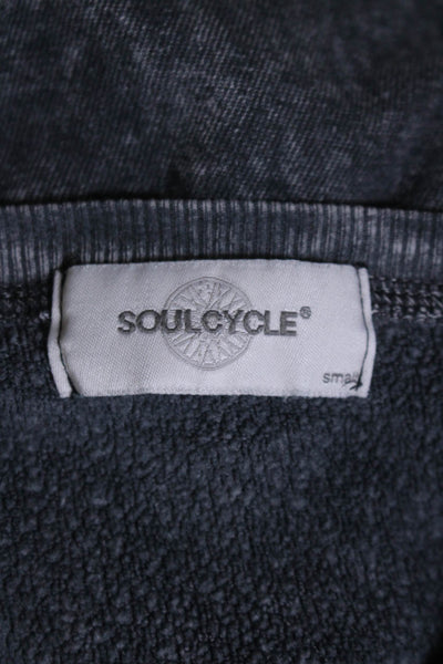 Soul Cycle Womens Long Sleeves Pullover Sweatshirt Black Cotton Size Small