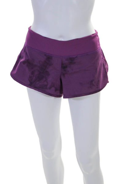 Lululemon Womens Elastic Waist Above Knee Athletic Shorts Purple Size 10