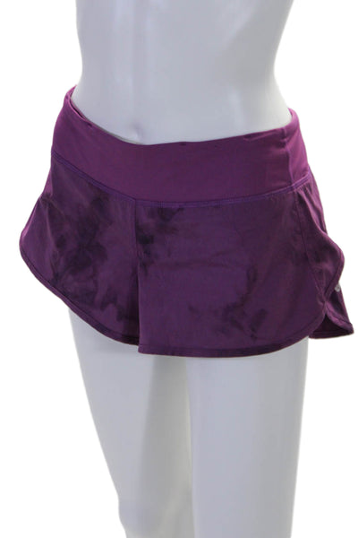 Lululemon Womens Elastic Waist Above Knee Athletic Shorts Purple Size 10