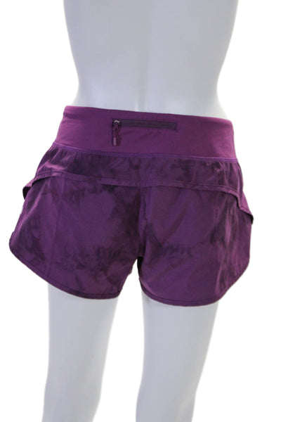 Lululemon Womens Elastic Waist Above Knee Athletic Shorts Purple Size 10