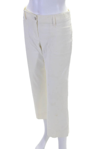 D&G Dolce & Gabbana Womens Zip Front Tapered Leg Pants White Size 46