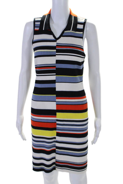 Rag & Bone Womens Collared V Neck Sleeveless Long Dress Multicolor Medium