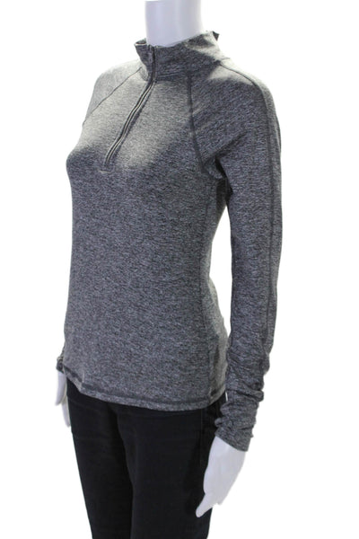 Designer Womens Long Sleeve 1/2 Zip Long Sleeve Athletic Top Gray Size Small