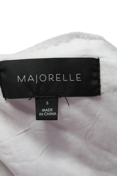 Majorelle Womens Button Down Short Sleeves A Line Dress White Cotton Size Small