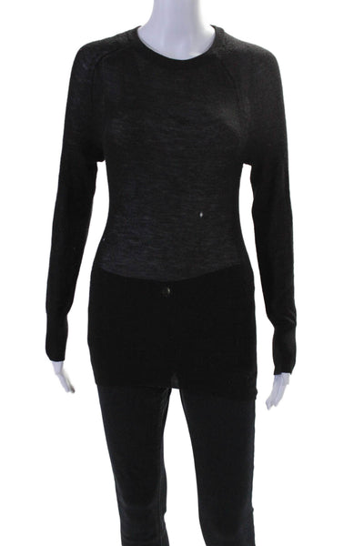 Karoo Mark Eisen Womens Cashmere Crew Neck Long Sleeves Sweater Black Size 1