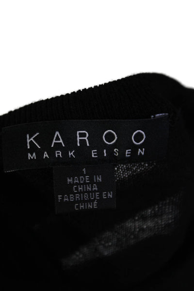 Karoo Mark Eisen Womens Cashmere Crew Neck Long Sleeves Sweater Black Size 1