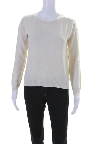 Feel the Piece Terre Jacobs Womens Cashmere Sweater White Size Extra Small