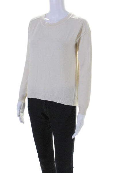 Feel the Piece Terre Jacobs Womens Cashmere Sweater White Size Extra Small