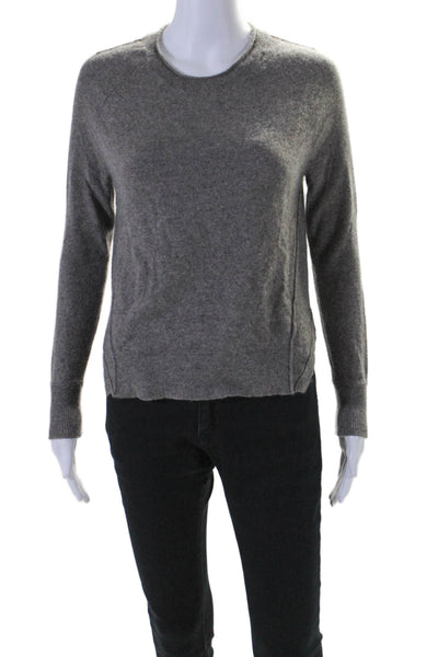 J Brand Womens Cashmere Crew Neck Long Sleeves Sweater Gray Size Small