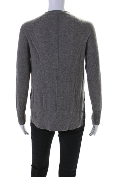 J Brand Womens Cashmere Crew Neck Long Sleeves Sweater Gray Size Small