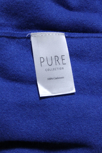 Pure Collection Womens Long Sleeve V Neck Cashmere Sweater Blue Size 6