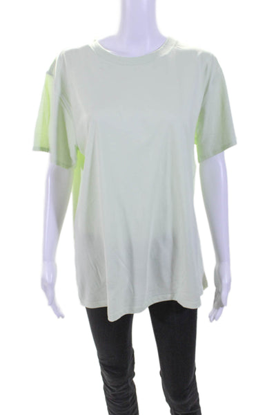 Lululemon Womens Short Sleeve Round Neck Tee Shirt Light Green Cotton Size 8