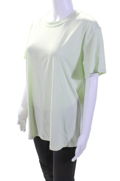 Lululemon Womens Short Sleeve Round Neck Tee Shirt Light Green Cotton Size 8