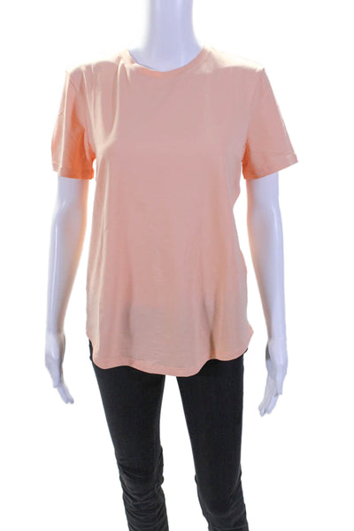 Lululemon Womens Short Sleeve Round Neck Tee Shirt Peach Cotton Size 8