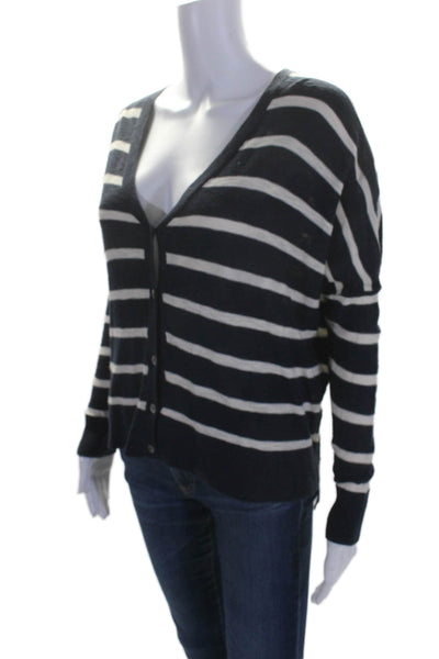 Vince Women's V-Neck Long Sleeves Button Down Cardigan Striped Size XS