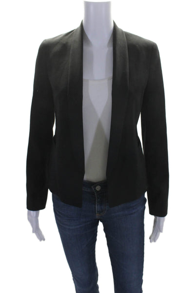 Vince Women's Long Sleeves Collared Line Open Front Blazer Black Size 2