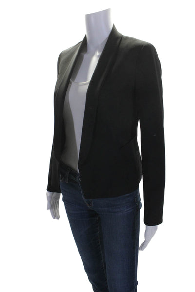 Vince Women's Long Sleeves Collared Line Open Front Blazer Black Size 2