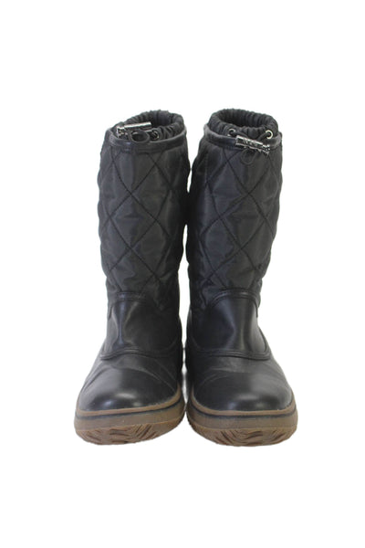 Coach Women's Round Toe Quilted Pull-On Rubber Sole Rain Boots Black Size  7