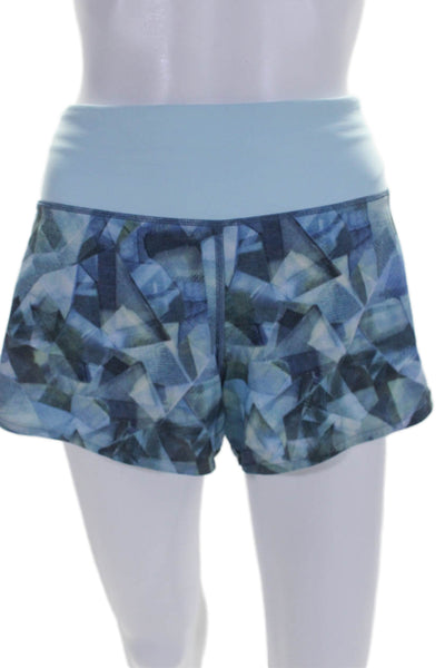 Lululemon Womens Elastic Waistband Printed Short Shorts Blue Size 8 Tall