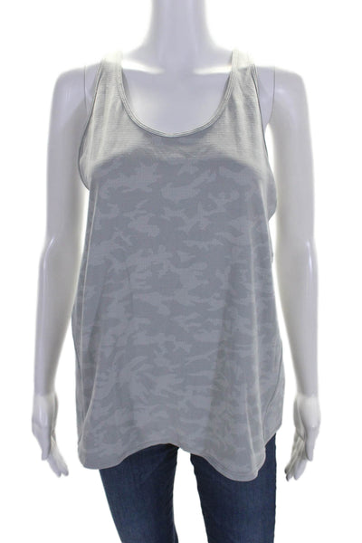 Lululemon Womens Scoop Neck Camouflage Knit Tank Top Gray Size 10