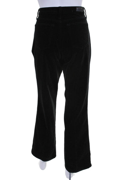 Cambio Womens Cotton Jade Velour Buttoned Zipped Bootcut Pants Black Size 10