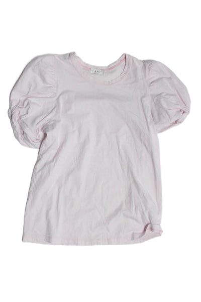 A.L.C. Womens Cotton Jersey Short Sleeve Crewneck Tops Pink Gray Size XS Lot 2