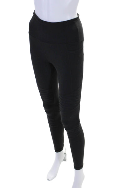 Athleta Womens Elastic Waist Tapered Compression Leggings Black Size XS