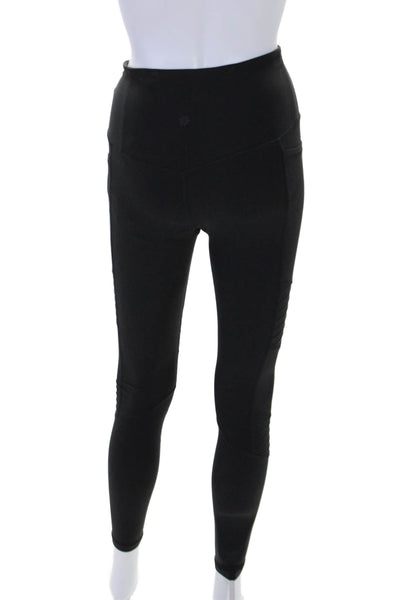 Athleta Womens Elastic Waist Tapered Compression Leggings Black Size XS