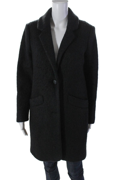 Marc New York Womens Long Sleeve Button Down Collared Trench Coat Black 6