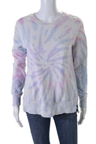 90 Degree Womens Pullover Crew Neck Tie Dyed Sweater White Multi Size XS