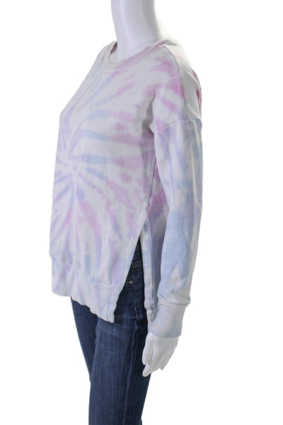 90 Degree Womens Pullover Crew Neck Tie Dyed Sweater White Multi Size XS