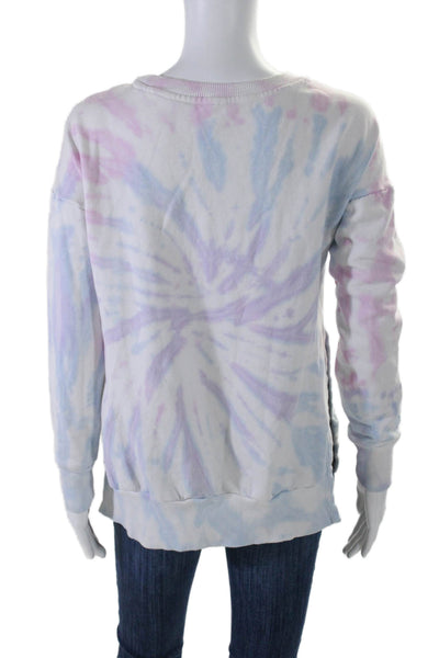 90 Degree Womens Pullover Crew Neck Tie Dyed Sweater White Multi Size XS