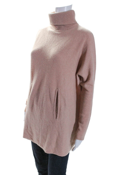 Garnet Hill Womens Long Sleeve Thick Knit Turtleneck Sweater Beige Size XS