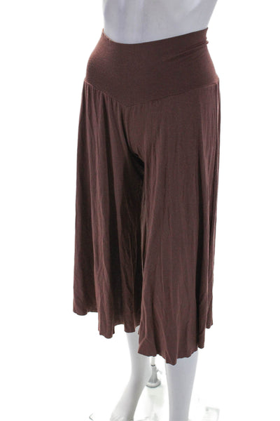 Rachel Pally Womens High Rise Wide Leg Capri Pants Brown Size S