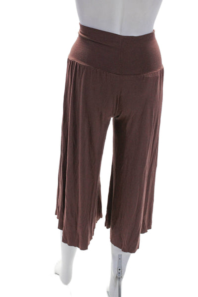 Rachel Pally Womens High Rise Wide Leg Capri Pants Brown Size S