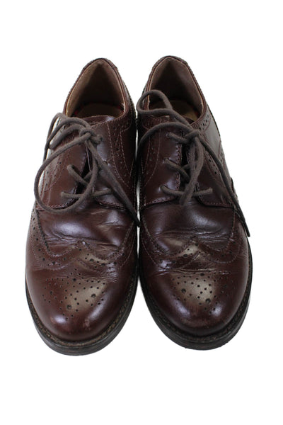 Polo Ralph Lauren Childrens Boys Leather Oxford Dress Shoes Brown Size 2.5