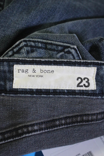 Rag & Bone Womens Zipper Fly Mid Rise Cuffed Cropped Jeans Blue Denim Size 23