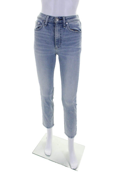 Rag & Bone Womens Mid Rise Light Wash Slim Cut Jeans Blue Denim Size 23