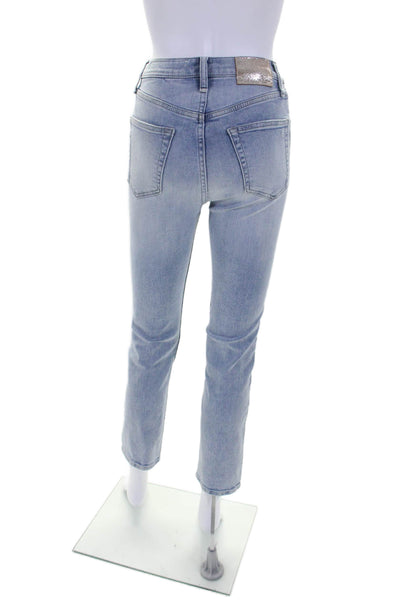 Rag & Bone Womens Mid Rise Light Wash Slim Cut Jeans Blue Denim Size 23