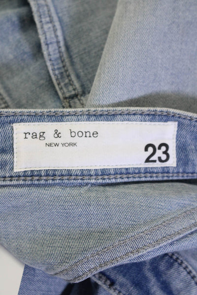 Rag & Bone Womens Mid Rise Light Wash Slim Cut Jeans Blue Denim Size 23