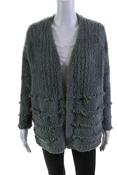 Barefoot Dreams® Womens Green Cozychic Fuzzy Cardigan Sweater Top Size XS