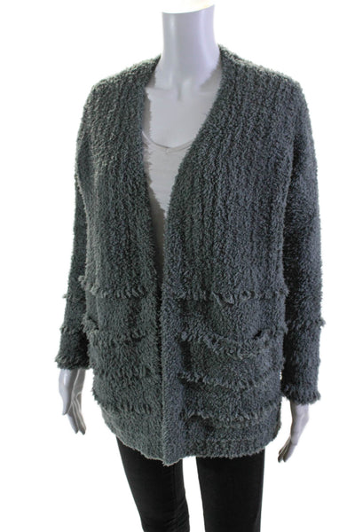 Barefoot Dreams® Womens Green Cozychic Fuzzy Cardigan Sweater Top Size XS