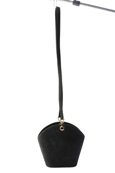 Ashneil Womens Suede One Strap Shoulder Bucket Bag Handbag Black