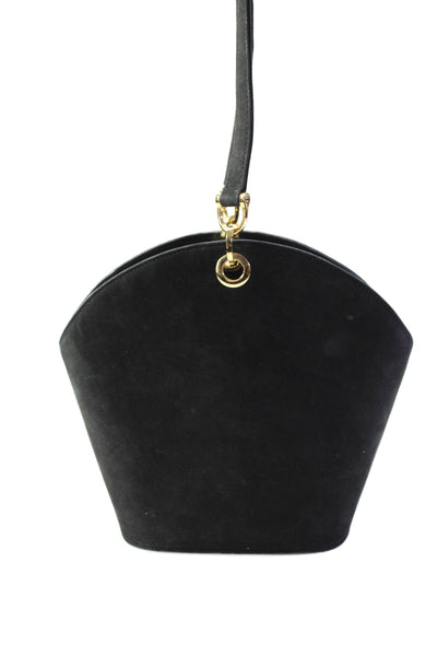 Ashneil Womens Suede One Strap Shoulder Bucket Bag Handbag Black