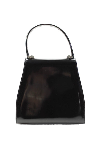 Siso Womens Foldover Snap Closure Top Handle Handbag Purse Black